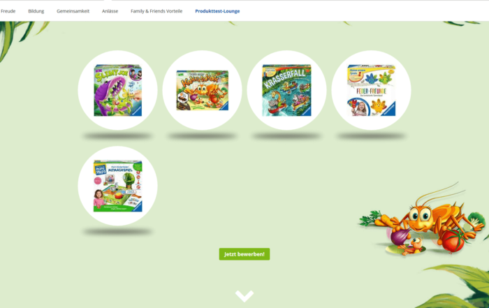 Screenshot Ravensburger Produkttester